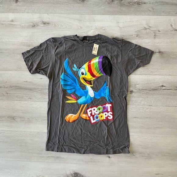 Kelloggs Froot Loops Toucan Sam CHARCOAL GRAY T-shirt M NWT IN PACKAGING - Picture 4 of 6